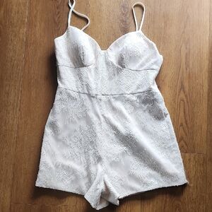 BHLDN Haylay PAIGE - Elegant Cream Lace Romper